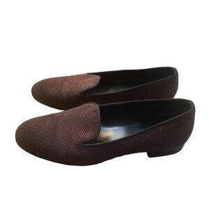 YSL Yves Saint Laurent Rouge Orient Glitter Slipper Flats Shoes EUR 37.5/US 7
